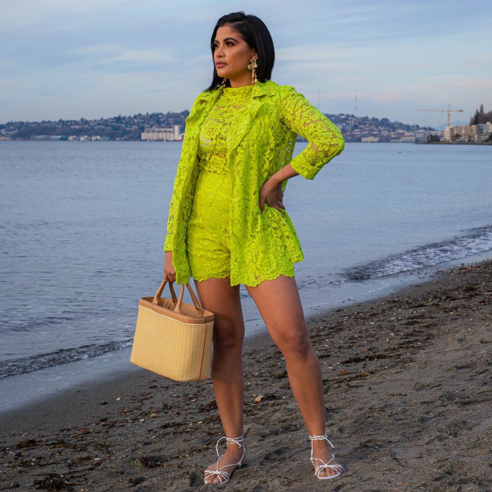 Three-piece lace outfit